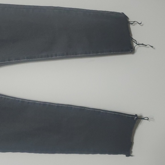 Adika jeans women's size medium black white trim button-fly raw-cut fray… - Picture 2 of 15